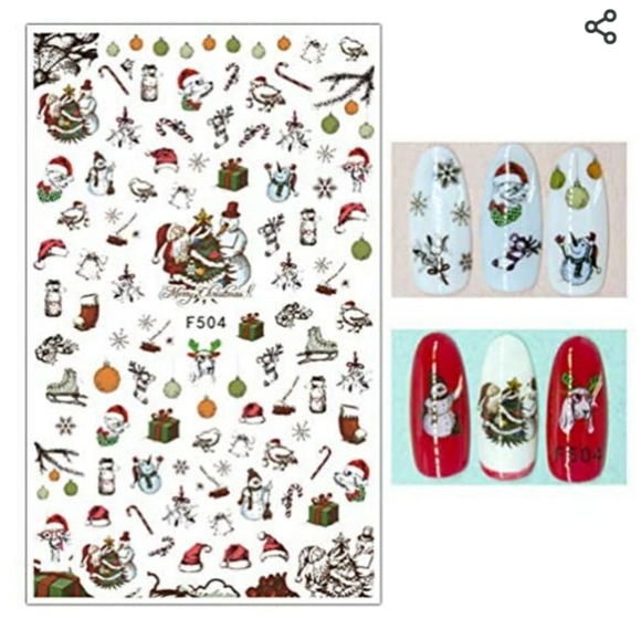 Christmas Nail Decals Art Sticker, KINGMAS 5 Sheet Self-Adhesive DIY - Picture 6 of 7